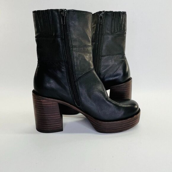 Lucky Brand Omarey Platform Boot Women's Size 6 in Black Block Heel Inside Zip - Picture 5 of 15